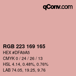 Color code: RGB 223 169 165 | qconv.com