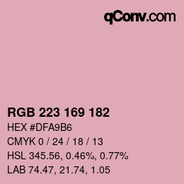 Color code: RGB 223 169 182 | qconv.com