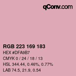 Color code: RGB 223 169 183 | qconv.com