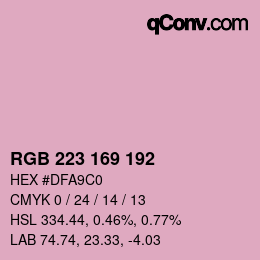 Color code: RGB 223 169 192 | qconv.com