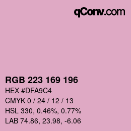Color code: RGB 223 169 196 | qconv.com