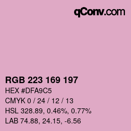 Color code: RGB 223 169 197 | qconv.com