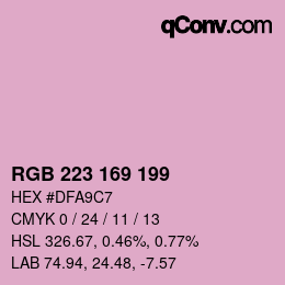 Color code: RGB 223 169 199 | qconv.com