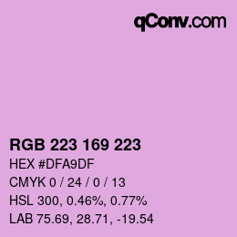 Color code: RGB 223 169 223 | qconv.com
