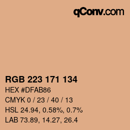 Color code: RGB 223 171 134 | qconv.com