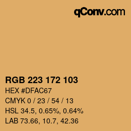 カラーコード: RGB 223 172 103 | qconv.com