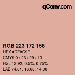 カラーコード: RGB 223 172 158 | qconv.com