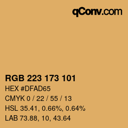 Farbcode: RGB 223 173 101 | qconv.com
