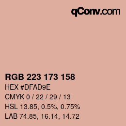 Color code: RGB 223 173 158 | qconv.com