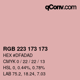 Color code: RGB 223 173 173 | qconv.com