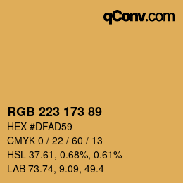 Color code: RGB 223 173 89 | qconv.com