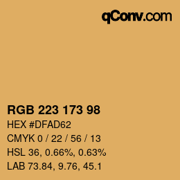 颜色代码: RGB 223 173 98 | qconv.com