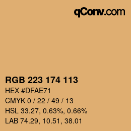 Color code: RGB 223 174 113 | qconv.com