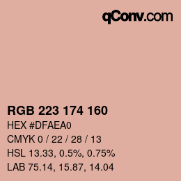 Color code: RGB 223 174 160 | qconv.com