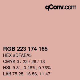 Color code: RGB 223 174 165 | qconv.com