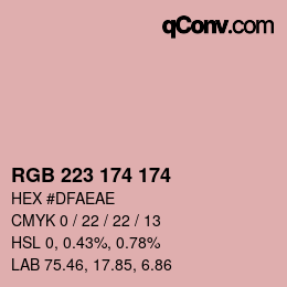 Color code: RGB 223 174 174 | qconv.com