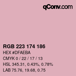 Color code: RGB 223 174 186 | qconv.com