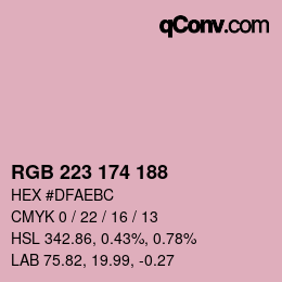 Color code: RGB 223 174 188 | qconv.com