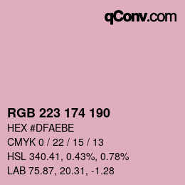 Color code: RGB 223 174 190 | qconv.com