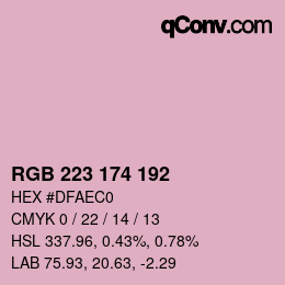 Color code: RGB 223 174 192 | qconv.com