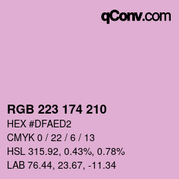 Color code: RGB 223 174 210 | qconv.com