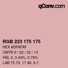 Color code: RGB 223 175 175 | qconv.com