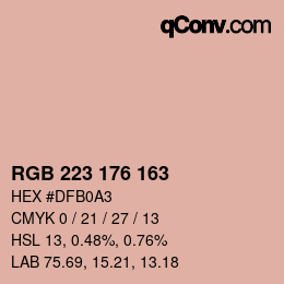 Código de color: RGB 223 176 163 | qconv.com