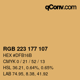 Color code: RGB 223 177 107 | qconv.com