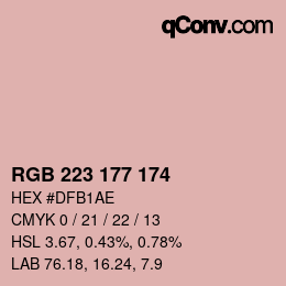 Color code: RGB 223 177 174 | qconv.com