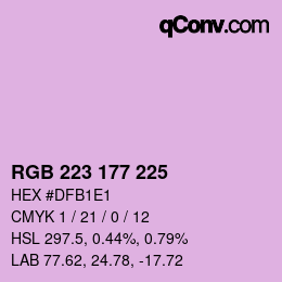 Color code: RGB 223 177 225 | qconv.com