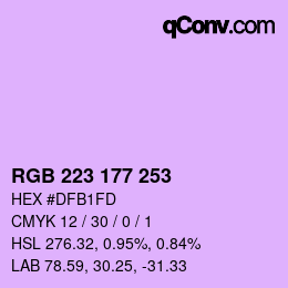 Color code: RGB 223 177 253 | qconv.com