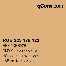 Code couleur: RGB 223 178 123 | qconv.com