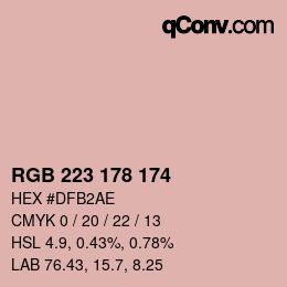 Color code: RGB 223 178 174 | qconv.com