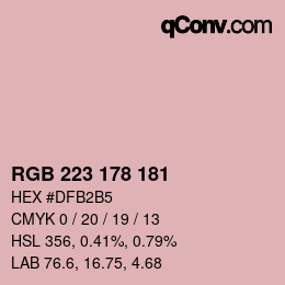 Color code: RGB 223 178 181 | qconv.com