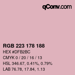 Color code: RGB 223 178 188 | qconv.com