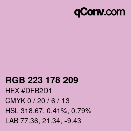 Color code: RGB 223 178 209 | qconv.com