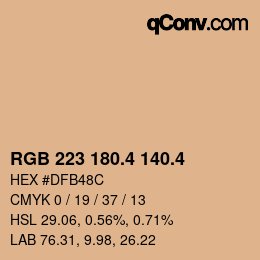 カラーコード: RGB 223 180.4 140.4 | qconv.com