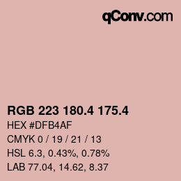 カラーコード: RGB 223 180.4 175.4 | qconv.com