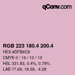 カラーコード: RGB 223 180.4 200.4 | qconv.com