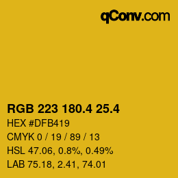 カラーコード: RGB 223 180.4 25.4 | qconv.com