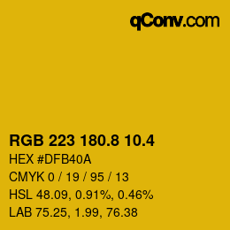 カラーコード: RGB 223 180.8 10.4 | qconv.com