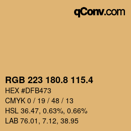 カラーコード: RGB 223 180.8 115.4 | qconv.com