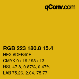 カラーコード: RGB 223 180.8 15.4 | qconv.com