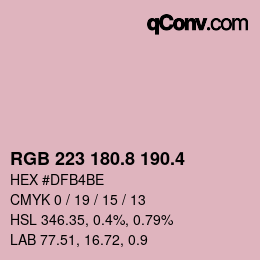カラーコード: RGB 223 180.8 190.4 | qconv.com