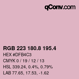 カラーコード: RGB 223 180.8 195.4 | qconv.com