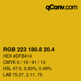 カラーコード: RGB 223 180.8 20.4 | qconv.com