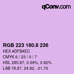 カラーコード: RGB 223 180.8 236 | qconv.com