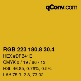 カラーコード: RGB 223 180.8 30.4 | qconv.com