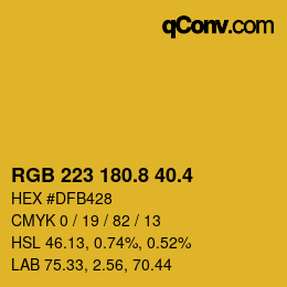 カラーコード: RGB 223 180.8 40.4 | qconv.com