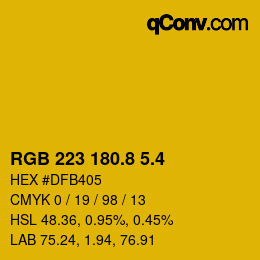カラーコード: RGB 223 180.8 5.4 | qconv.com